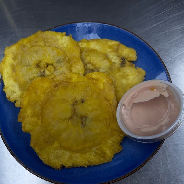 Green Plantains Tostones.