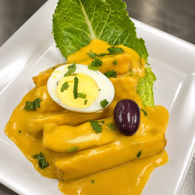 Yuca a la Huancaina.